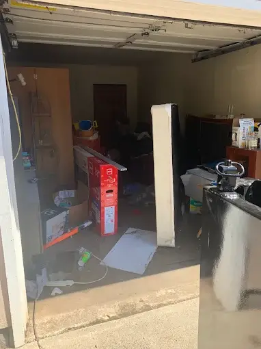 Storage unit items ready for cleanout and hauling in Salem, Oregon